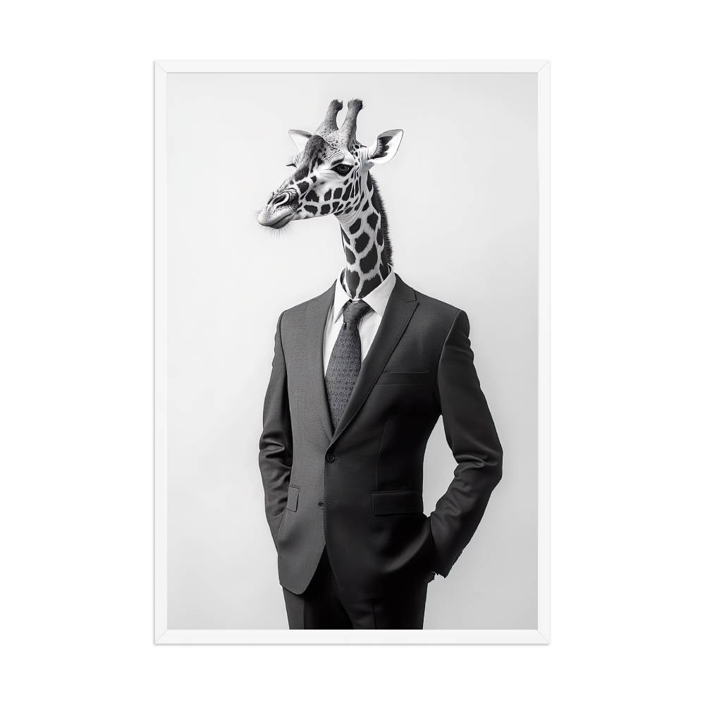 Giraffe Wearing Suit