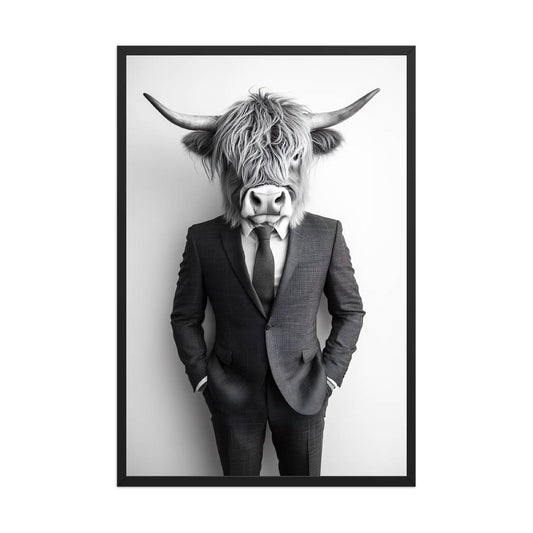 Highland Cow Wearing Suit