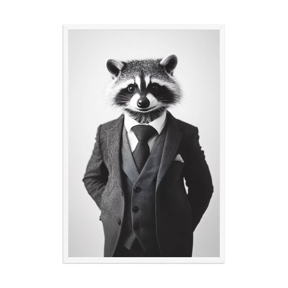 Raccoon Wearing Suit