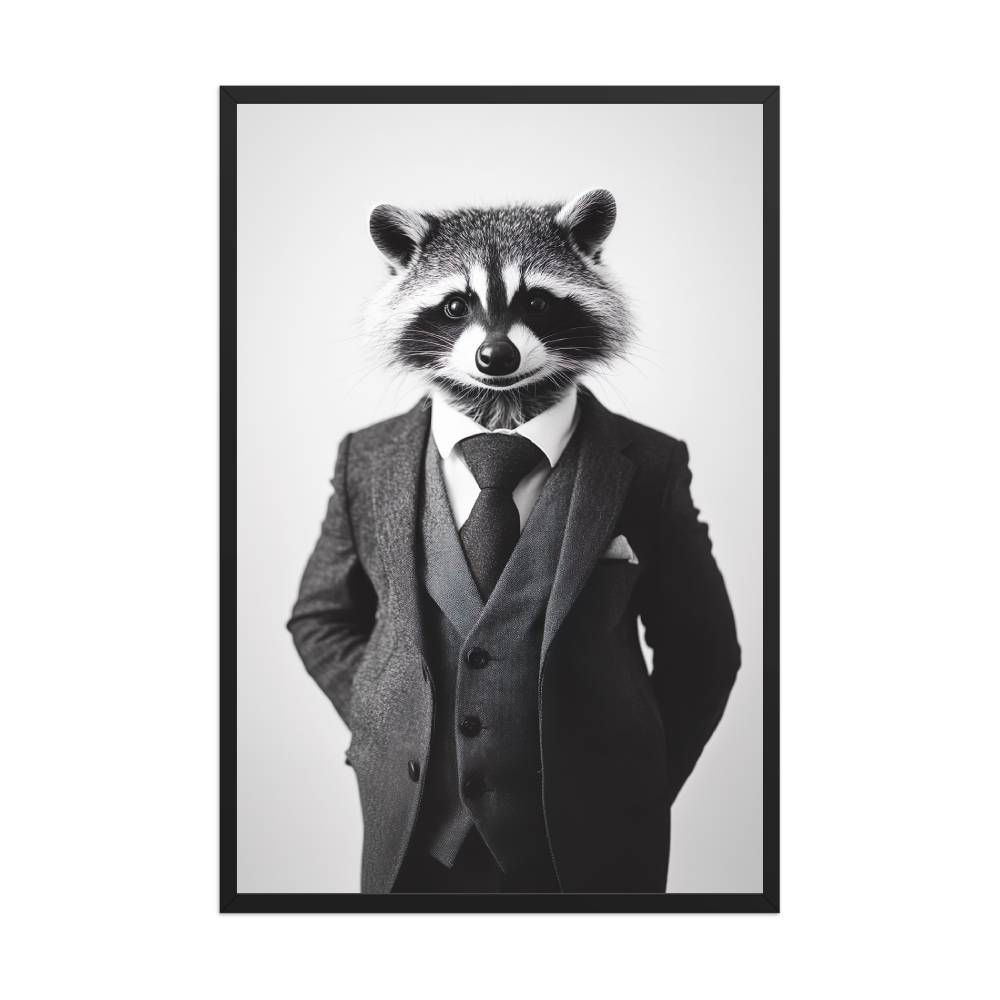 Raccoon Wearing Suit